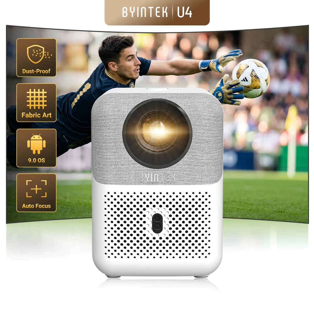 BYINTEK LOVE U4 Proyector 4K Smart 1080P Mini Video de cine en casa Android WIFI para cine en teléfono inteligente