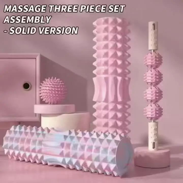 Yoga Foam Roller Set Muscle Massage Block Yoga Brick Pilates Tools Gym Fitness Exercise Equipment for Muscle Relaxation