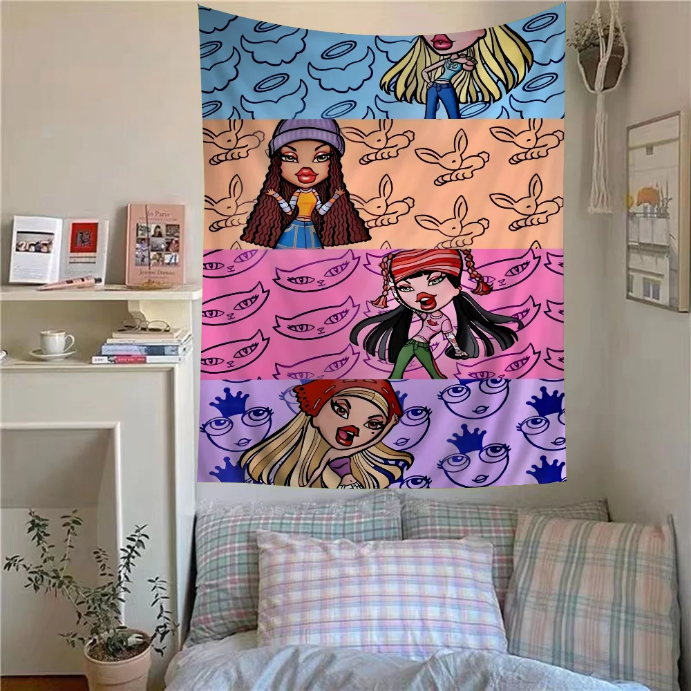 Bratz Doll Classic Anime Tapestry Anime Tapestry Hanging Tarot Hippie Wall Rugs Dorm Wall Hanging Sheets