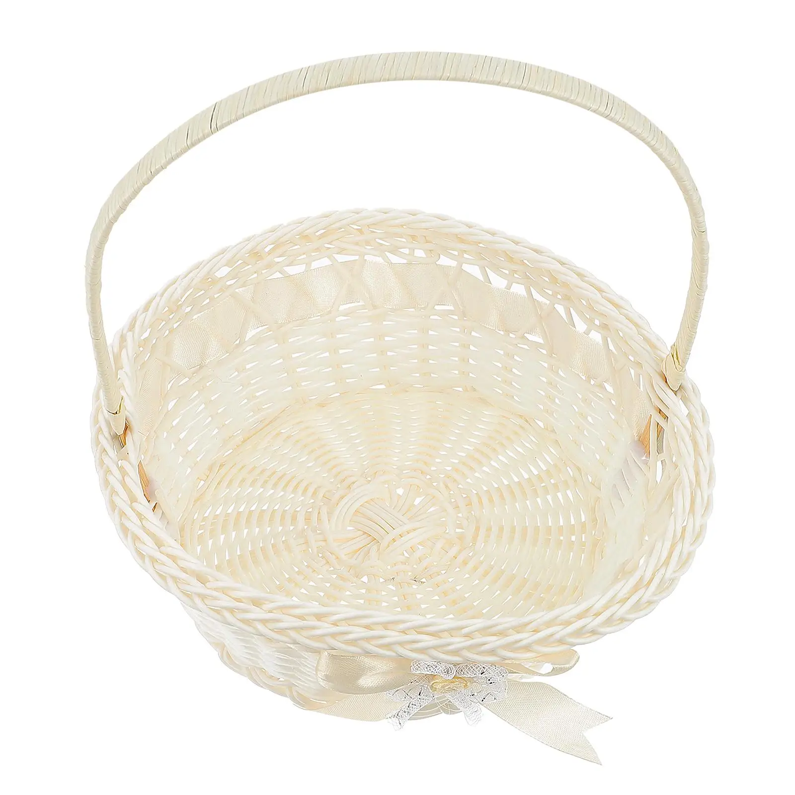 

Woven Flower Storage Portable Hand Baskets Flower Girl Basket Medium Beige Size Mini Arrangement Baskets Home Decor