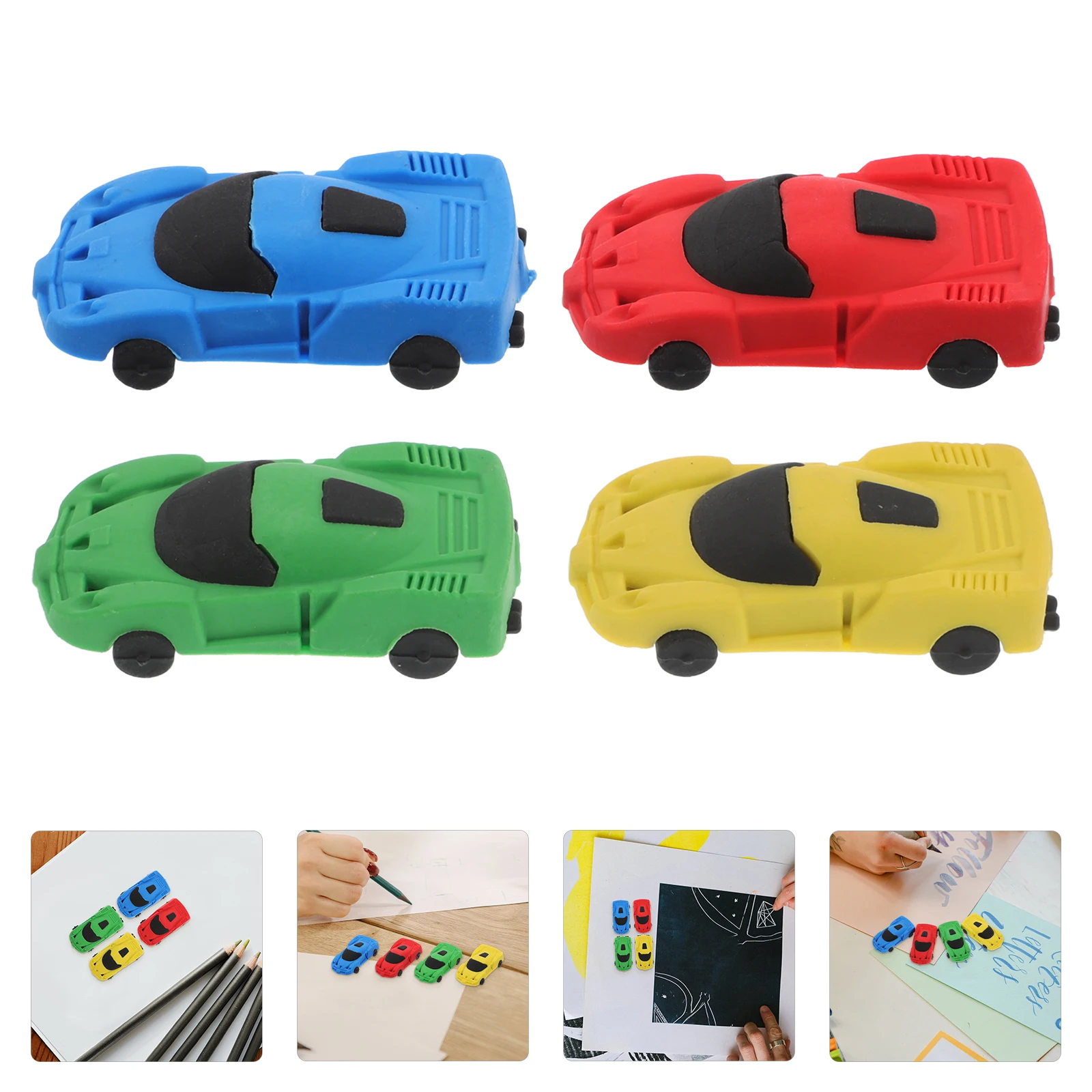 

20 Pcs Car Shaped Erasers Cute Portable Cartoon Rubber School Supplies for Kids Pencil Erasing Safe Material Mini Size Adorable