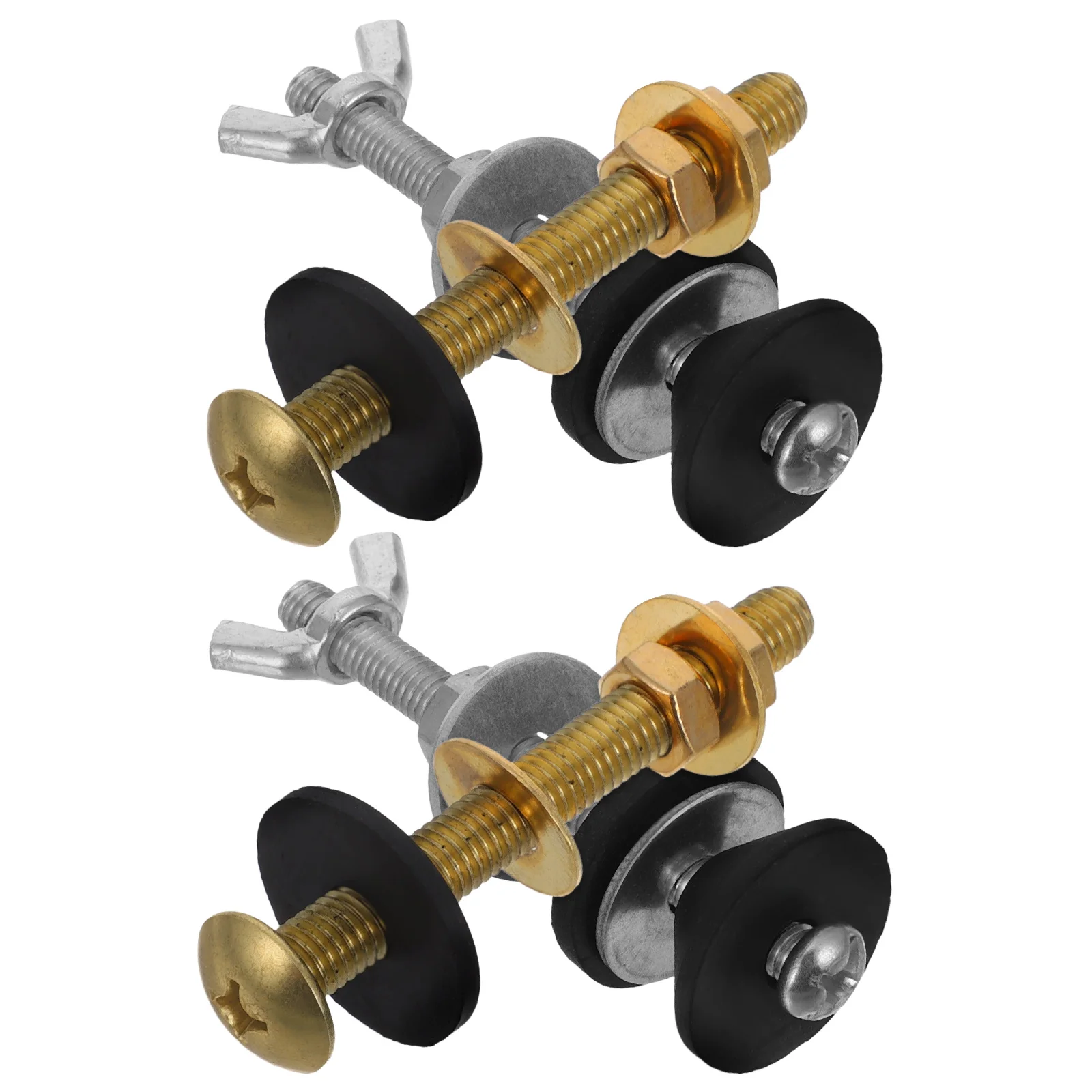 

4pcs Toilet Tank Bolts Replacement Kit Stainless Steel Seat Screws Bowl Caps Leakproof Design Water Tank Accessories Universal