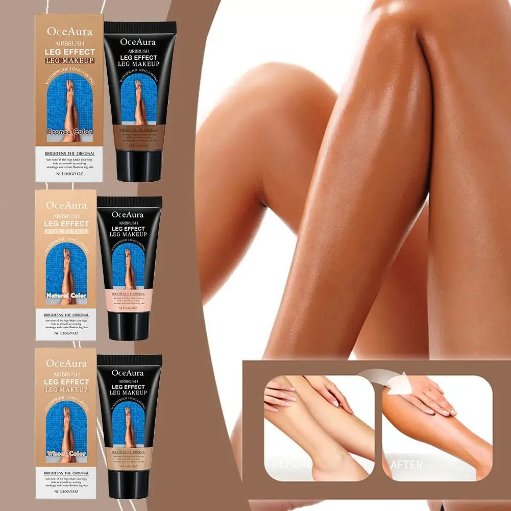 Base líquida para blanquear las piernas, 30g, cubre eficazmente los defectos de las piernas (tenedores/cijeras azules), uniforme del color de la piel, resistente al agua y de larga duración