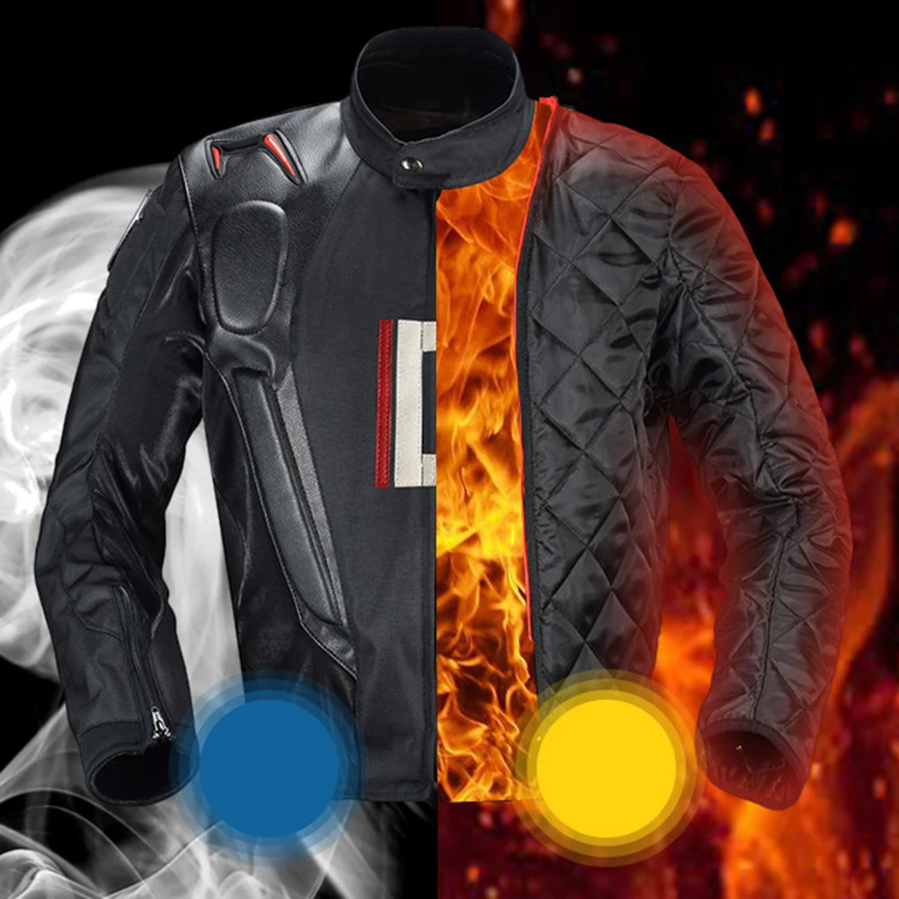 Giacca da moto Abbigliamento da corsa per moto a prova di freddo Giacca da motocross Accessori moto Uomo Chaqueta Moto Nero