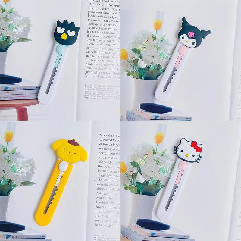 

Kawaii Sanrio Hellokitty Mymelody Kuromi Keroppi Xo Cinnamoroll LittleTwinStars Creative Cute Cartoon Utility Knife Portable