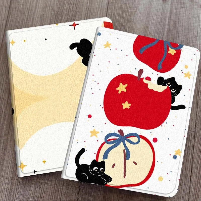 

Чехол с рисунком Apple Cat Illustration для Samsung Galaxy Tab S7 S8 S9 S10 S11 FE Plus Lite