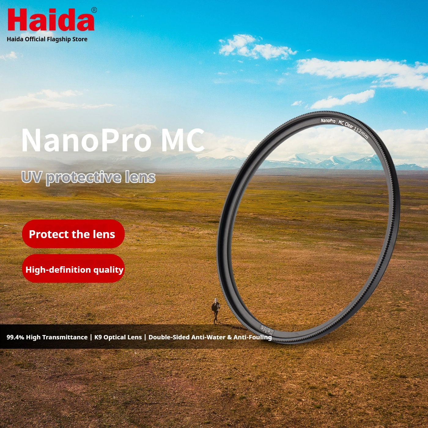 

Haida NanoPro UV Protective Filter with Dual-Sided Multi-Layer Coating, Waterproof and Anti-Smudge, 39mm-127mm