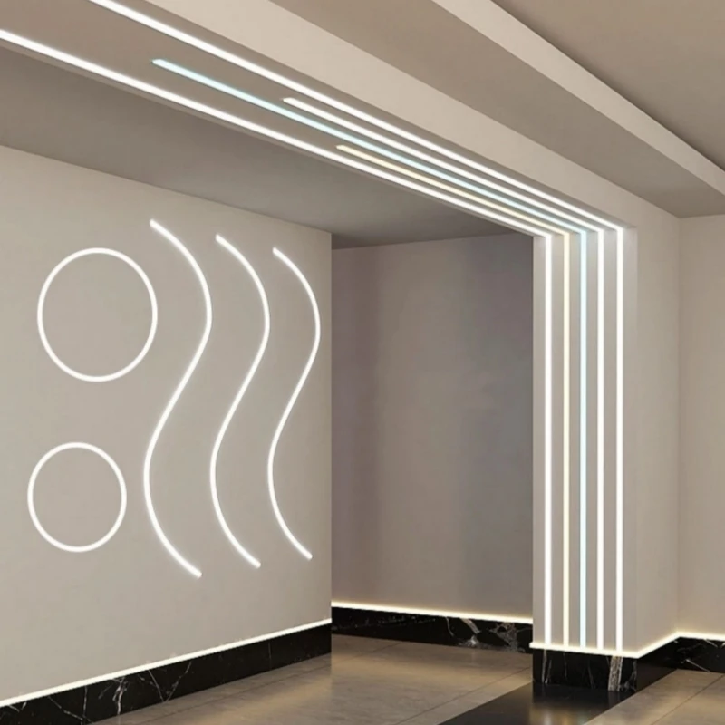 0.5 متر/1 متر مرنة LED النيون قطاع ضوء مشبك ثابت U-شكل الألومنيوم قناة مشبك قاعدة مرنة سيليكون أنبوب شنت قوس