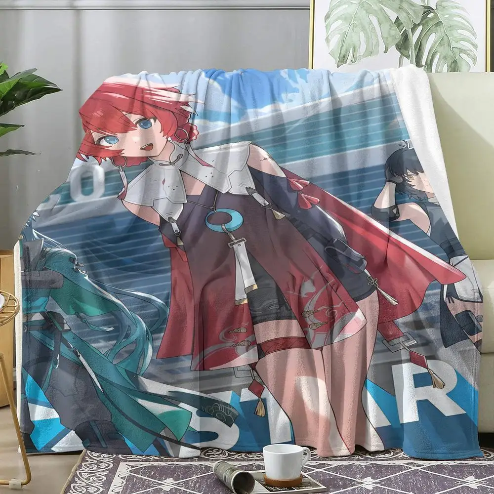Wuthering Waves Danjin Throw Flannel AC Blanket Lightweight Summer Nap Throw Cozy Blanket for Sofa Bed Travel Home