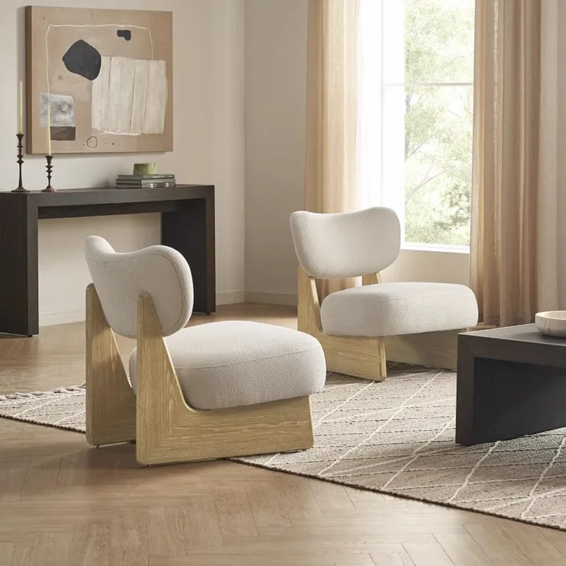 كسول، وابي سابي، نورديك، خشب متين، كرسي أريكة، غرفة النوم، الترفيه #4