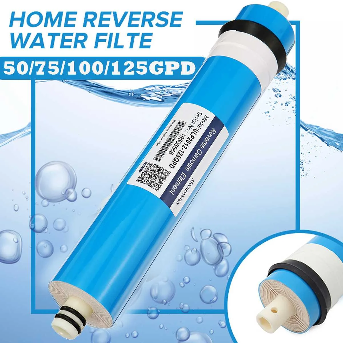 Reverse Osmosis RO Membrane Replacement Water System Filter Purifier Water Drinking Treatment 50/75/100/125GPD Home Kitchen