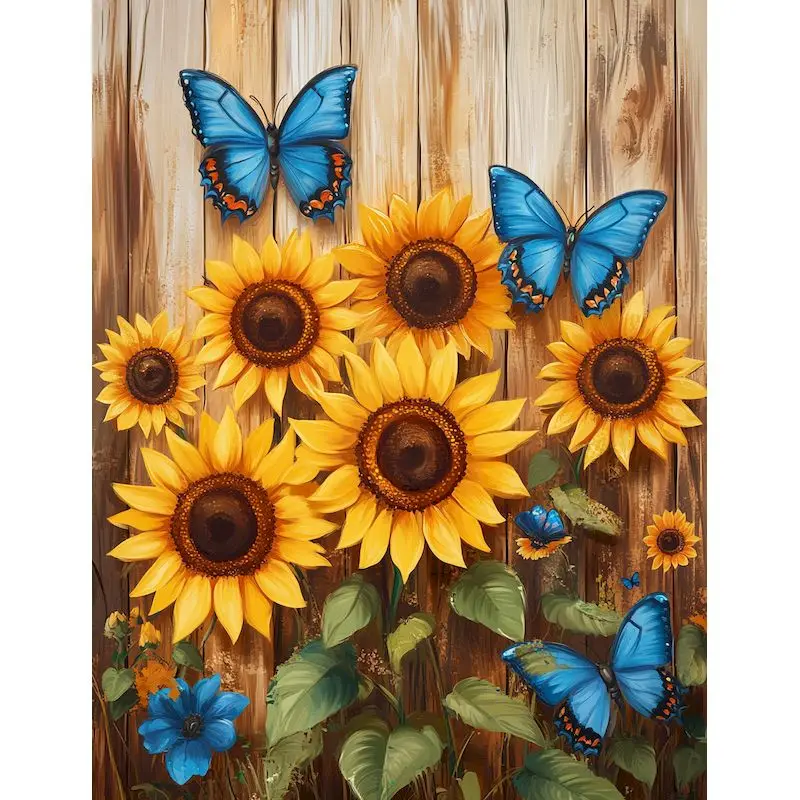 

Sunflowers and Butterflies in the Door 500/1000/1200/2000 PCS Jigsaw Puzzles Family Activity Games for Gameroom Bedroom Gifts