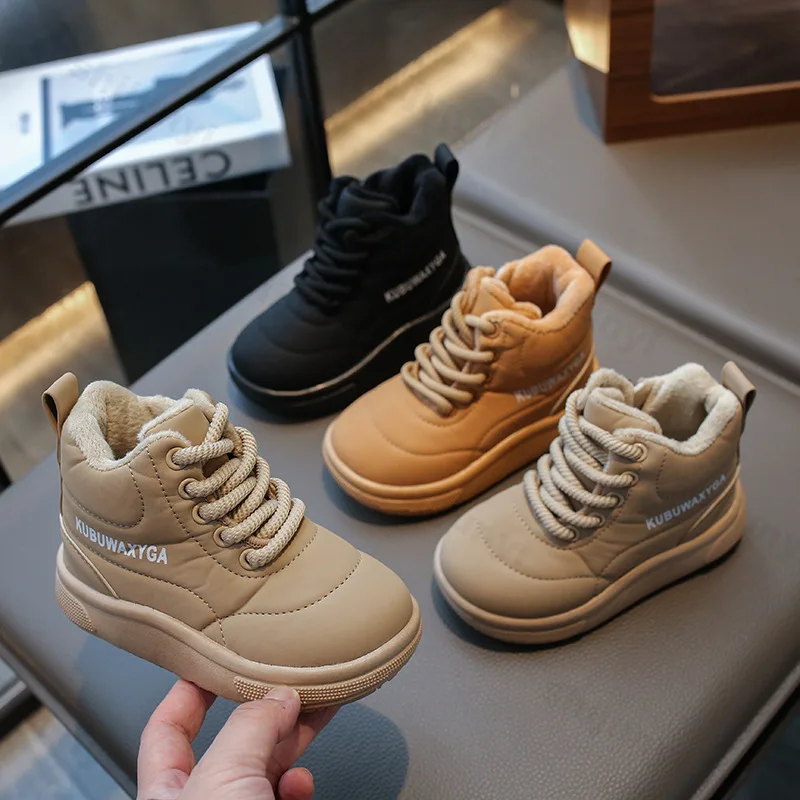 

Girls' Retro Fashion Thick Sole Warm High Top Casual Cotton Shoes 2025 Winter Children's Soft Sole Comfortable Chunky Snow Boots