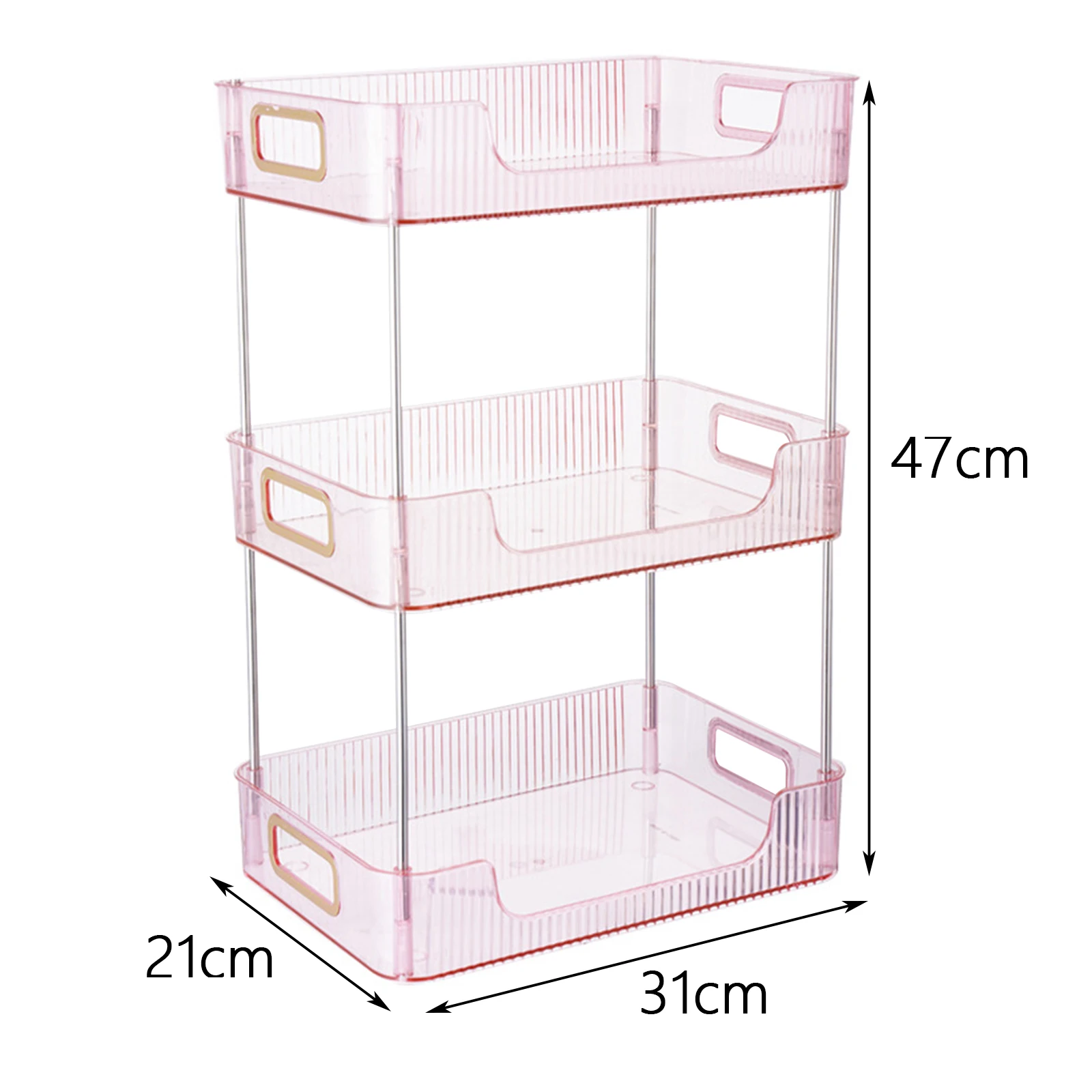 3 Layers Desktop Storage Rack Organizer Makeup Shelf Organizer Display Shelf Tray for Office Countertop Dresser Kitchen Bathroom