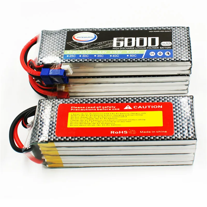 Batteria Lipo 6S 22.2 V 100C 6000 mAh con connessione EC5 custodia morbida batteria RC per RC Truck RC Car RC airplane RC Boat