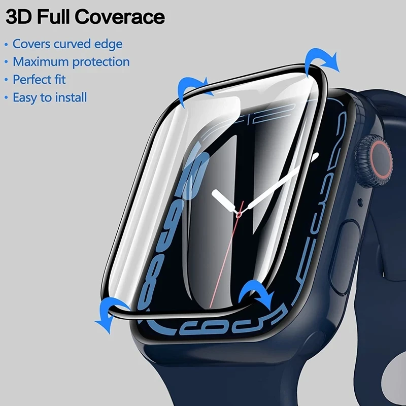 Protector Film For Apple Watch 44mm 45mm 40mm 41mm 42mm 38mm 3D Curved Screen Protectors iwatch series 8 7 SE 6 5 4 3 Ultra 49MM