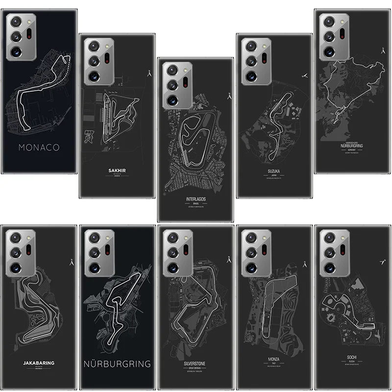 Formula1 Racing Circuits Phone Case For Samsung S24 S23 S22 Ultra S21 Plus Galaxy S20 FE S10 Lite S10E S9 S8 S7 S6 Edge Cover Ca