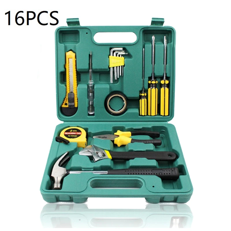 16 Pcs Multifunctional Vehicle Emergency Maintenance Tool Kit Go On Road Trip Rescue Workers' Vehicle Maintenance Tool Durable