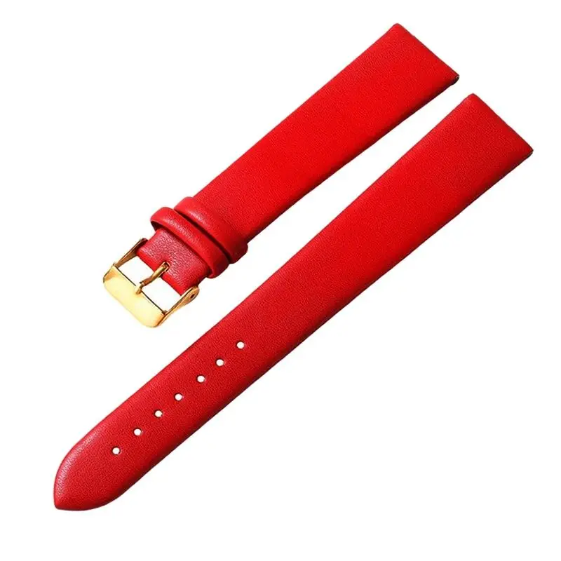 (flash sale)Watchband 8mm 10mm 12mm 14mm 16mm 18mm 20mm 22mm 24mm Soft Watch strap Handmade leather with Rose gold black buckle