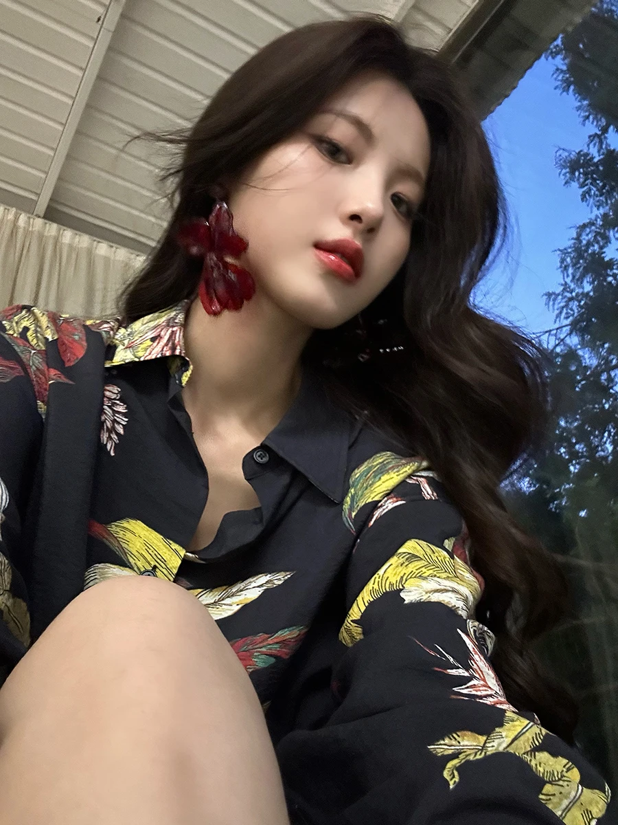 

Классический принт Aisui: модный костюм с брюками для похудения, женская рубашка с длинным рукавом в стиле Матисса, другие материалы, премиум-качество