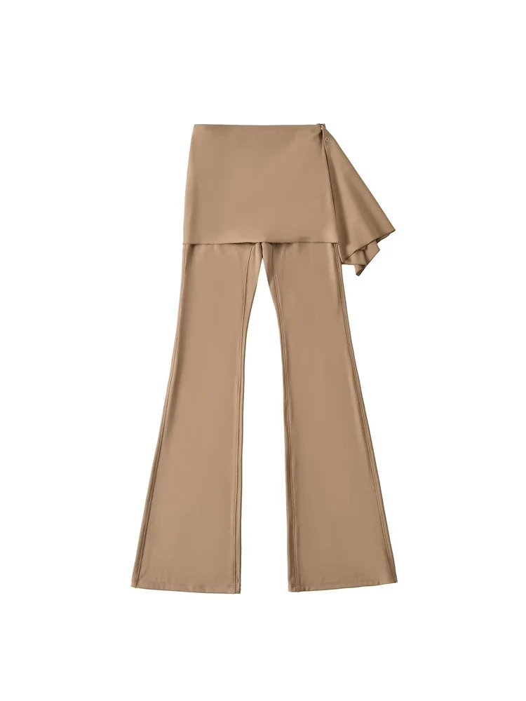 Lente 2025 High Waist Yoga Broek Dames Mode Plus Size Buik Control Bootcut Fitnessbroek Verborgen Rok