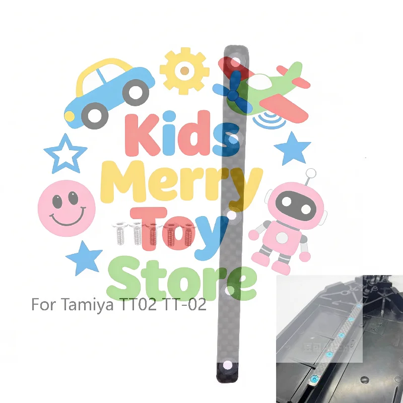 Para Tamiya TT02/TT-02 1/10 RC piezas de mejora de coche accesorios placa de chasis de fibra de carbono, fácil instalación