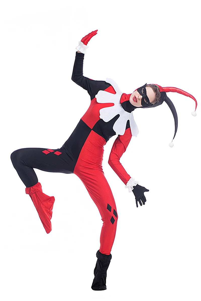 Evil Clown Jumpsuit Funny Costume Catsuit Women Devil Wicked Outfit Halloween Cosplay Horror Sinister Jester Bodysuit For Adult - Image 6