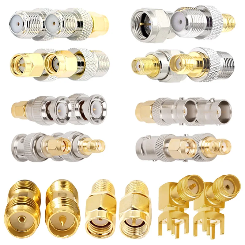 

Copper Brass RF SMA to SMA N BNC UHF TNC, RP SMA to PL259 SO239 RF Coaxial Converter Straight Connector