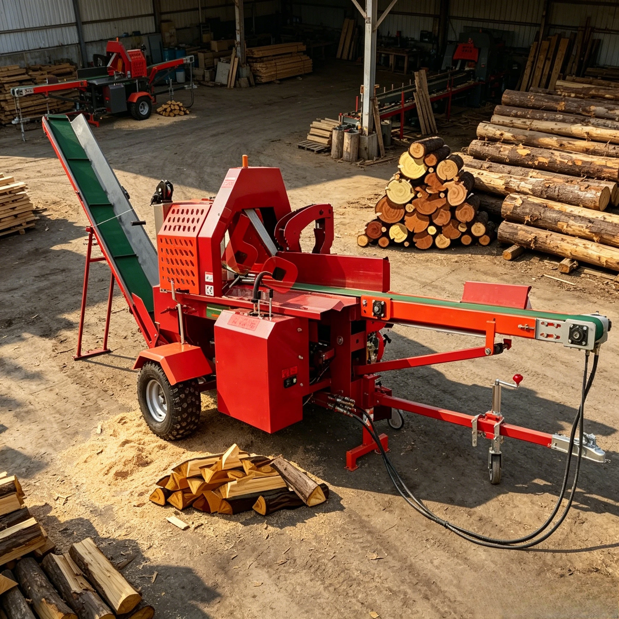 Commercial Grade Firewood Processor Hydraulic Auto Log Splitter Machine with 22 Inch Chainsaw OEM Service Customized