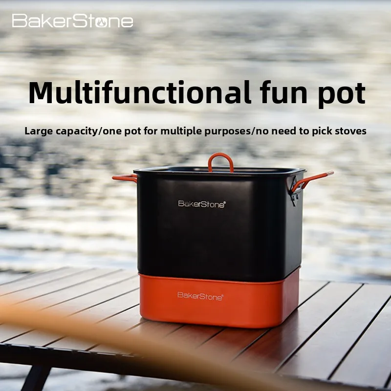 

BakerStone Outdoor Camping Cooker Outdoor Pot Kettle Frying Pan Equipment Portable Outdoor Camping Tableware Set Pot Pot