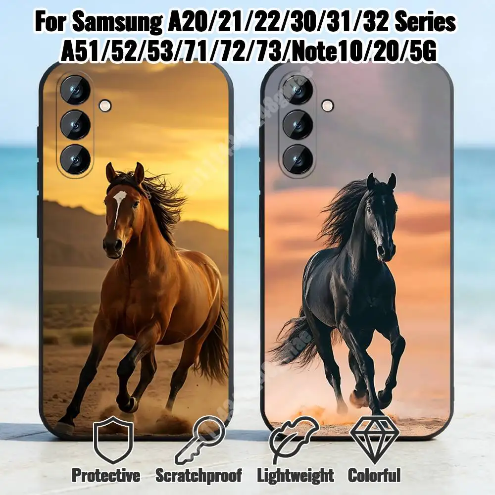 Wild Horse Western Nature Phone Case for Samsung Galaxy A10 11 12 20 21 22 S E A30 31 32 A40 41 42 TPU Cover