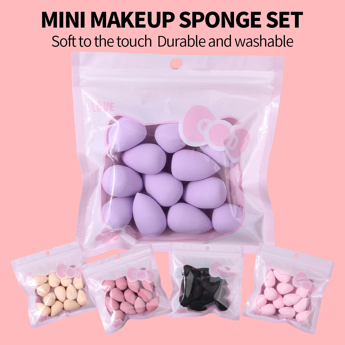 12PCS Mini Size Teardrop Makeup Sponge Set,for Nose, Eyes&Concealer Application,for Makeup Supply