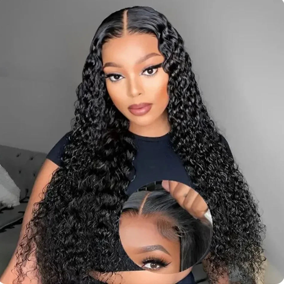 Brazilian Deep Wave Curly HD Lace Frontal 100% Human Hair Wig For Women 13x4 Glueless Preplucked Cheap Wigs On Sale Clearance