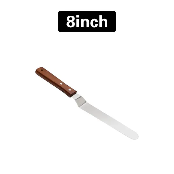 4/6/8/10/12 Zoll Edelstahl Kuchen Icing Spatel Zuckerguss Spatel mit Holzgriff Butter Kuchen Spatel Messer Werkzeug