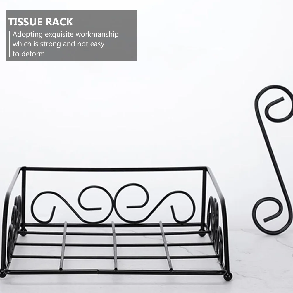 

Stainless Steel Hollow-Out Napkin Rack Large Capacity Tissue Holder Modern Paper Towel Storage Desk Organizer Metal Tissue Rack