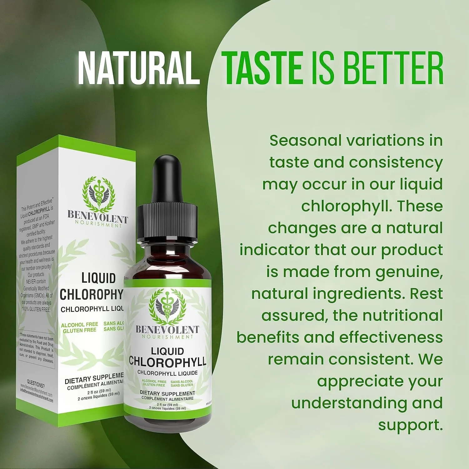 Gouttes liquides de chlorophylle – Formule concentrée pour détox et soutien immunitaire, désodorisant interne et supplément de santé de la peau