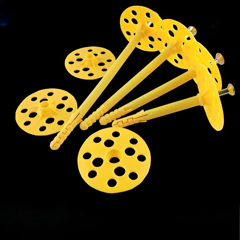 50Pcs External Wall Insulation Fixing Fastener Screw Plastic Washer Plate Expansion Anchor