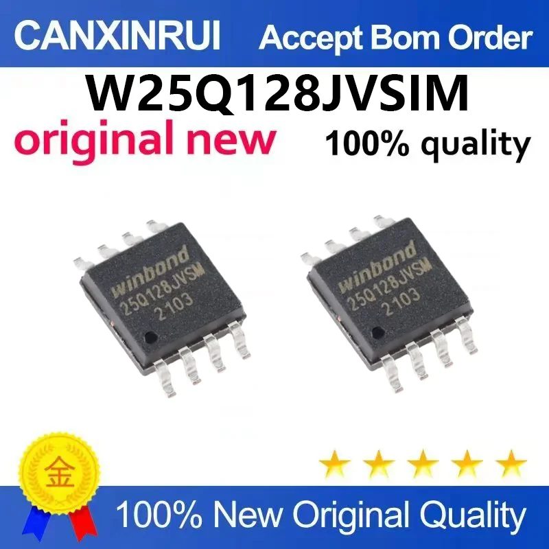 （5pcs-100pcs）Original genuine patch W25Q128JVSIM SOIC-8 3V 128M bit serial flash memory chip