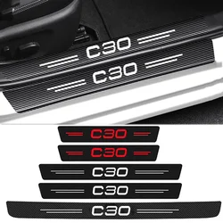 for Volvo C30 Logo Car Rear Trunk Bumper Strips Threshold Anti-Scratch Sticker Door Sill Side Decals Protect Film Accessories