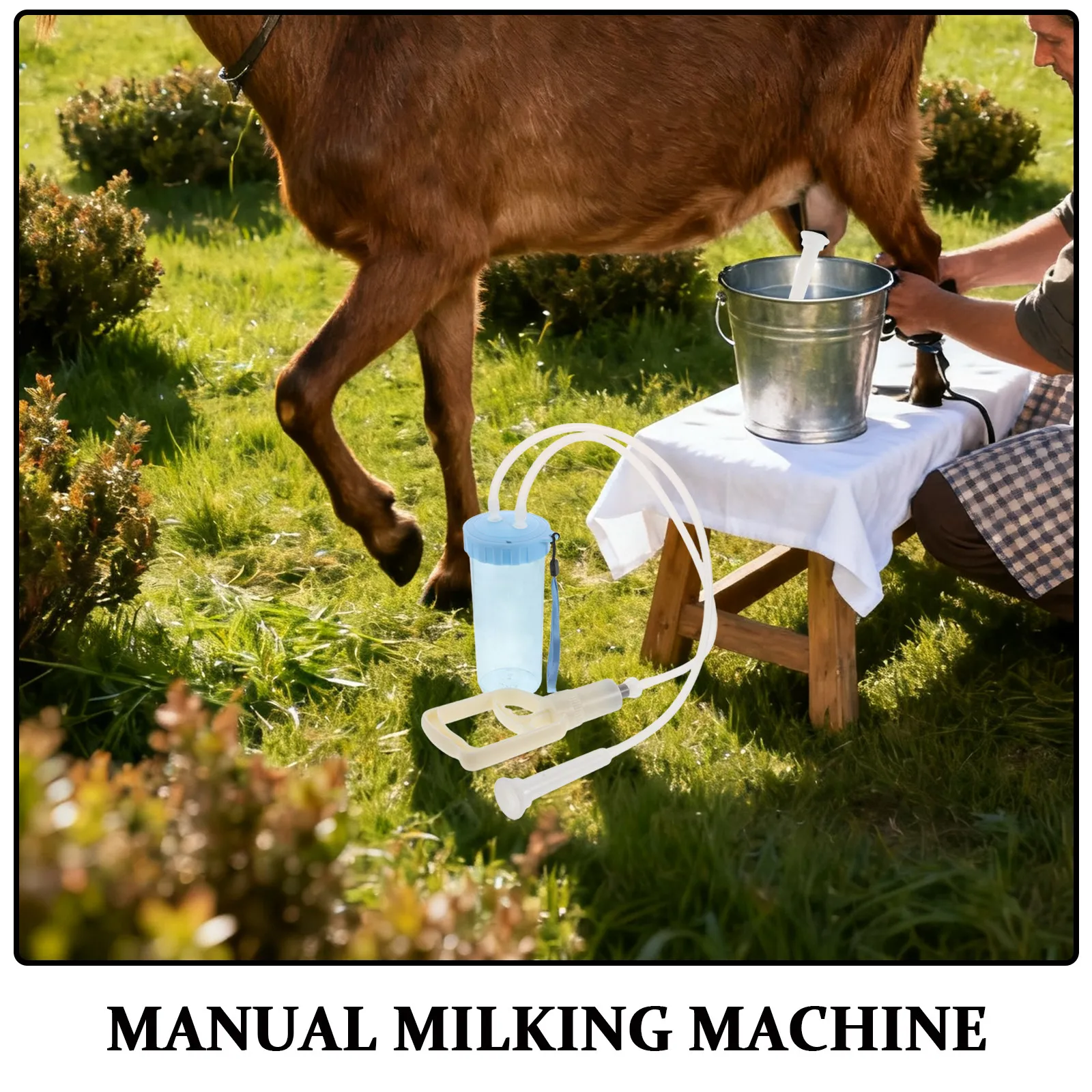 1Set Manual Sheep Milking Machine Portable Handheld Milker Kit Goat Milk Extractor Veterinary Milking Supply Farm Use 500G