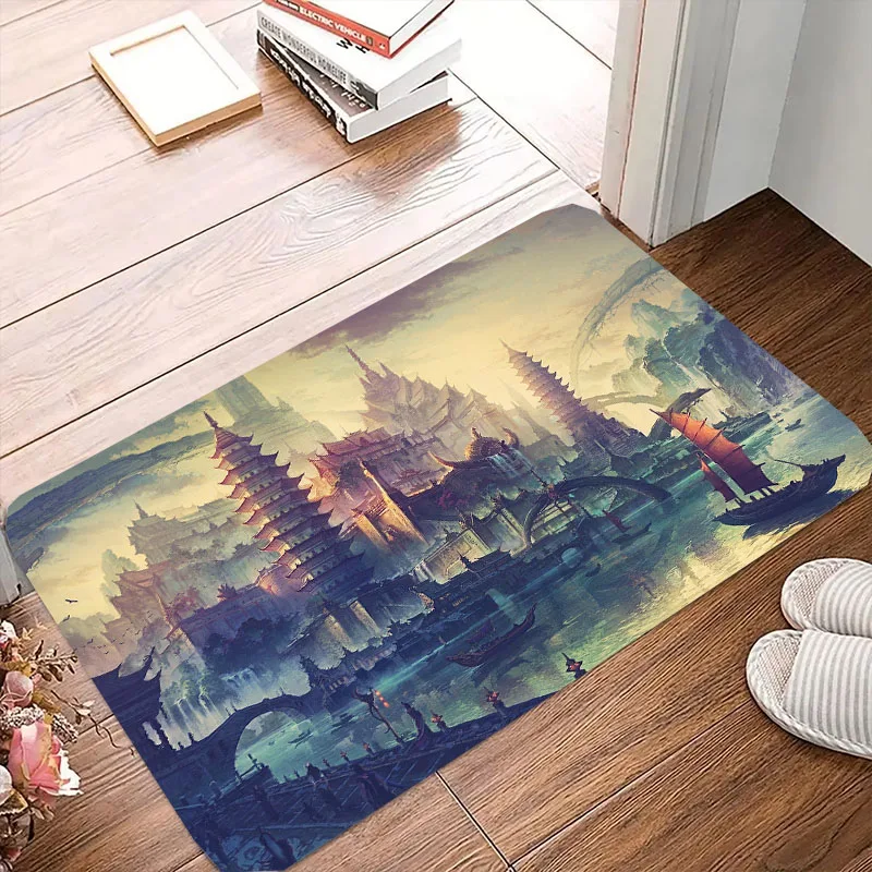 Ancient city anti-slip Bathroom rug Front Floor Door Entrance Mats Kitchen Doormat Garage Carpet Home shower supplies decoration