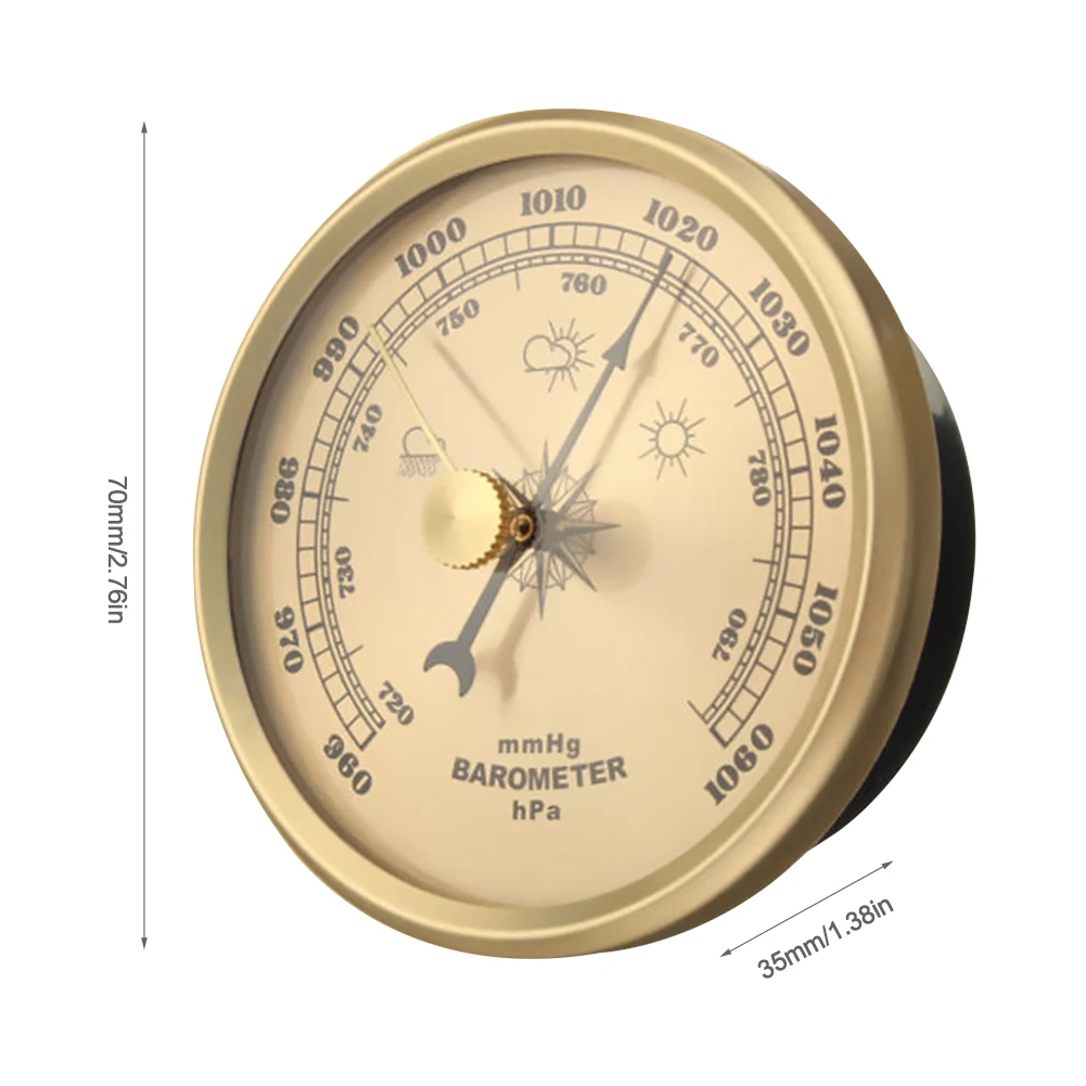 70mm Air Pressure Metal Portable Weather Station Accuracy Multifunction Analog Gauge Wall Hanging Atmospheric Home Barometer