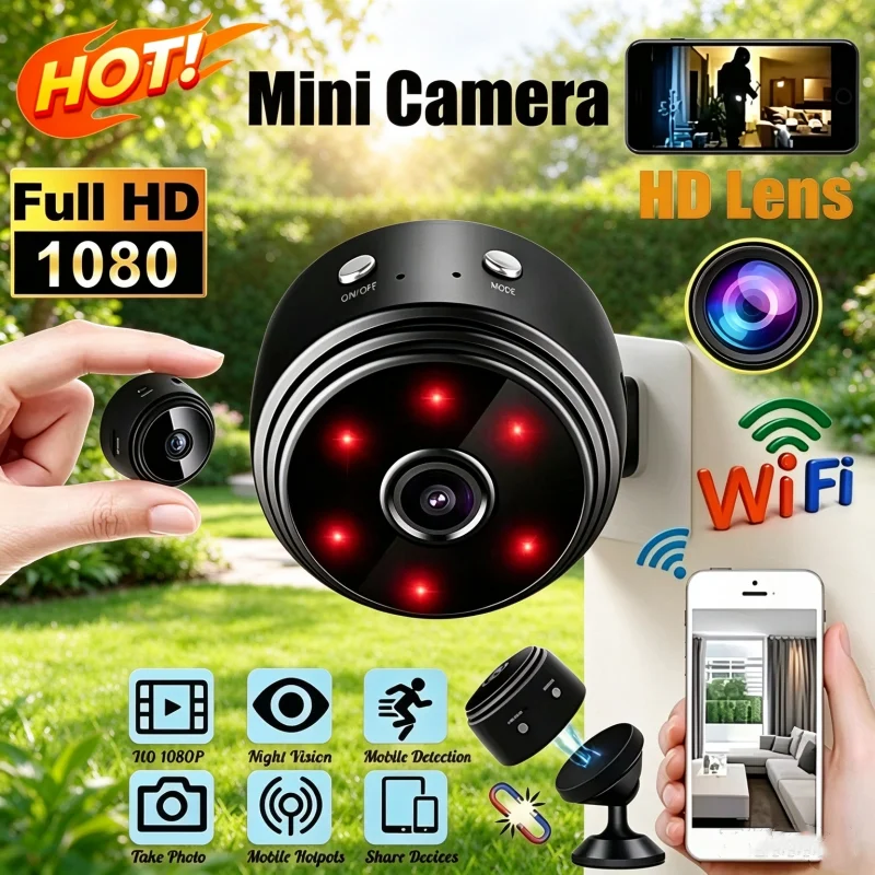 Mini A9 Wifi 1080p HD Security Camera Wireless Monitoring Security Protection Remote  Surveillance Camcorders Window Camera 2026