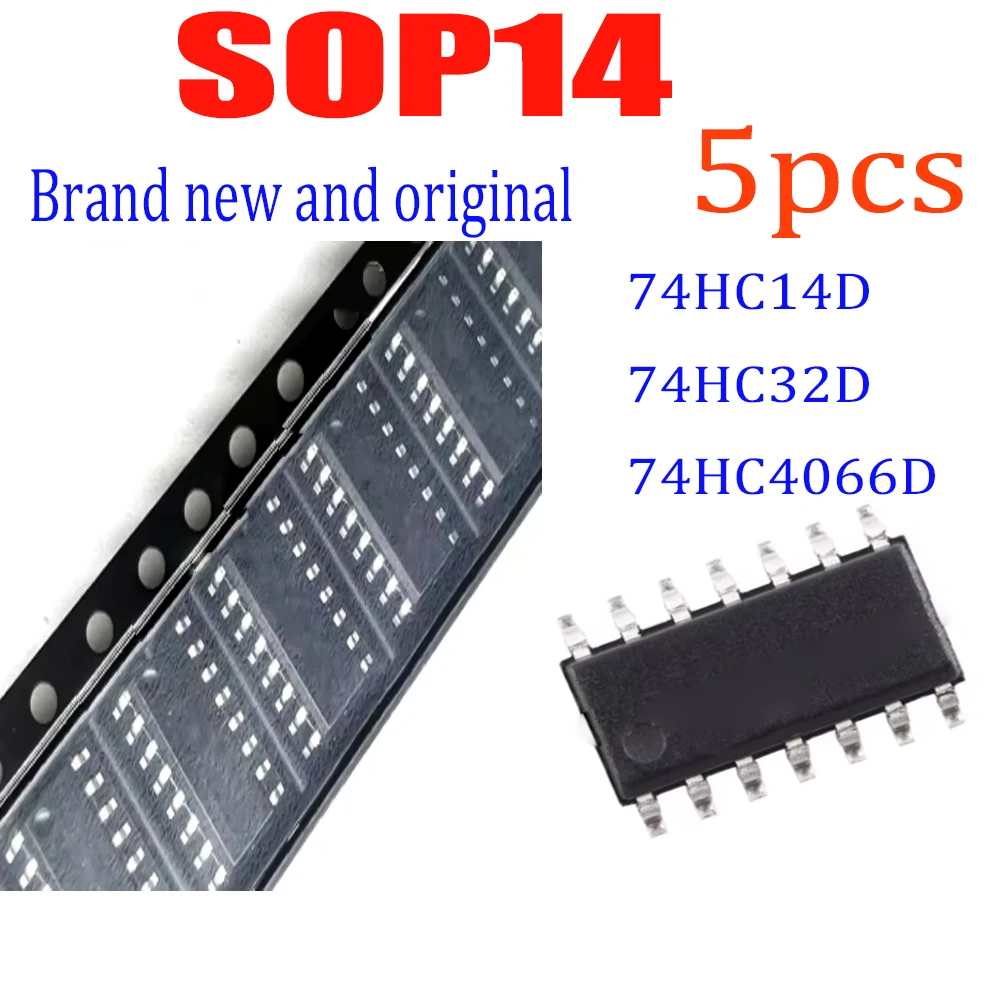 

5 pcs 74HC14D 74HC393D 74HC14D New Original 74HC32D 74HC4066D SMD SOP14 New Chip 74HC32D 74HC4066D