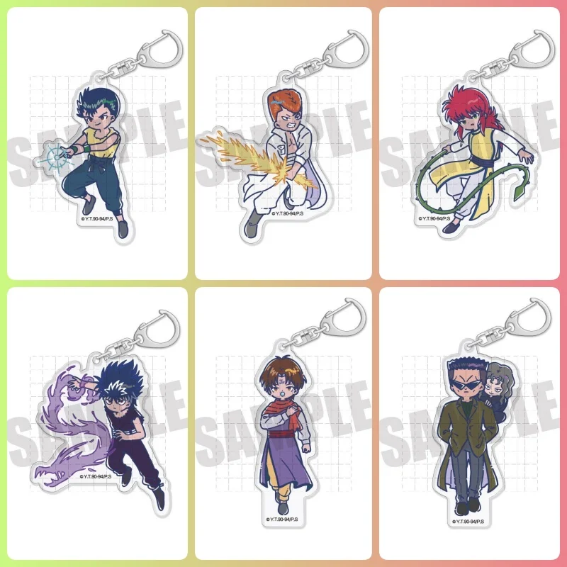 Yu Yu Hakusho ANIME Yusuke Urameshi Hiei Kurama Llavero de figura acrílica Colgante de dibujos animados para bolso y mochila
