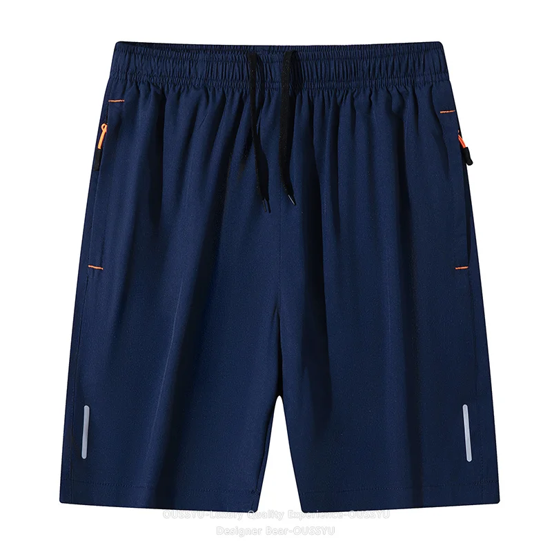 

2026 New Summer Thin Men's Sports Shorts Zipper Pocket Elastic Waist Beach Bermuda Joggers Cargo Quick Dry Sweatpants Plus Size