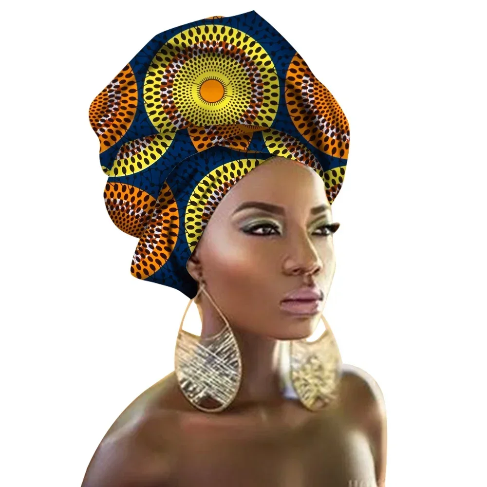 Multi-color Hair Accessory Headband Bazin Head Wrap Tie Scarf High Quality African Hair Head Scarf Gele & Ipele BRW02