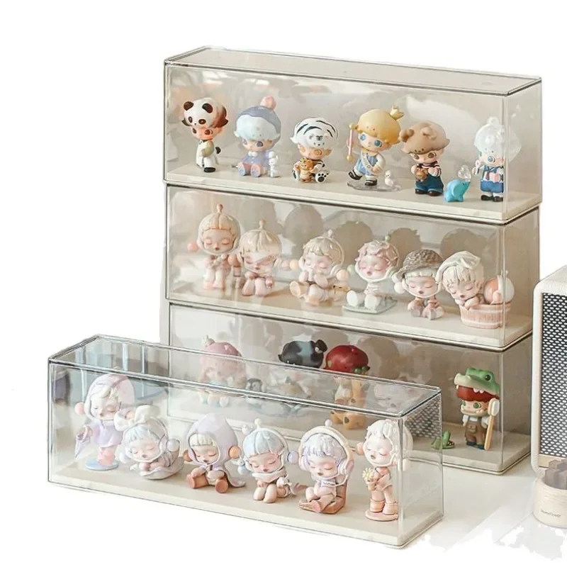3pcs Storage Box Figurines Dolls Display Shelfacrylic Transparent Display Cabinet Dustproof Storage Model Show Box Organization 5