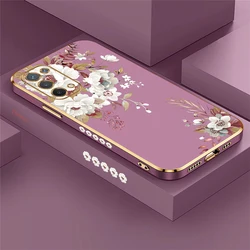 Fashion Floral Plating Case For OPPO Reno 12F 12 Pro 11F 10 Pro Plus 8T 7 Lite 7Z 6Z 6 5G Shockproof Silicone Soft Shell