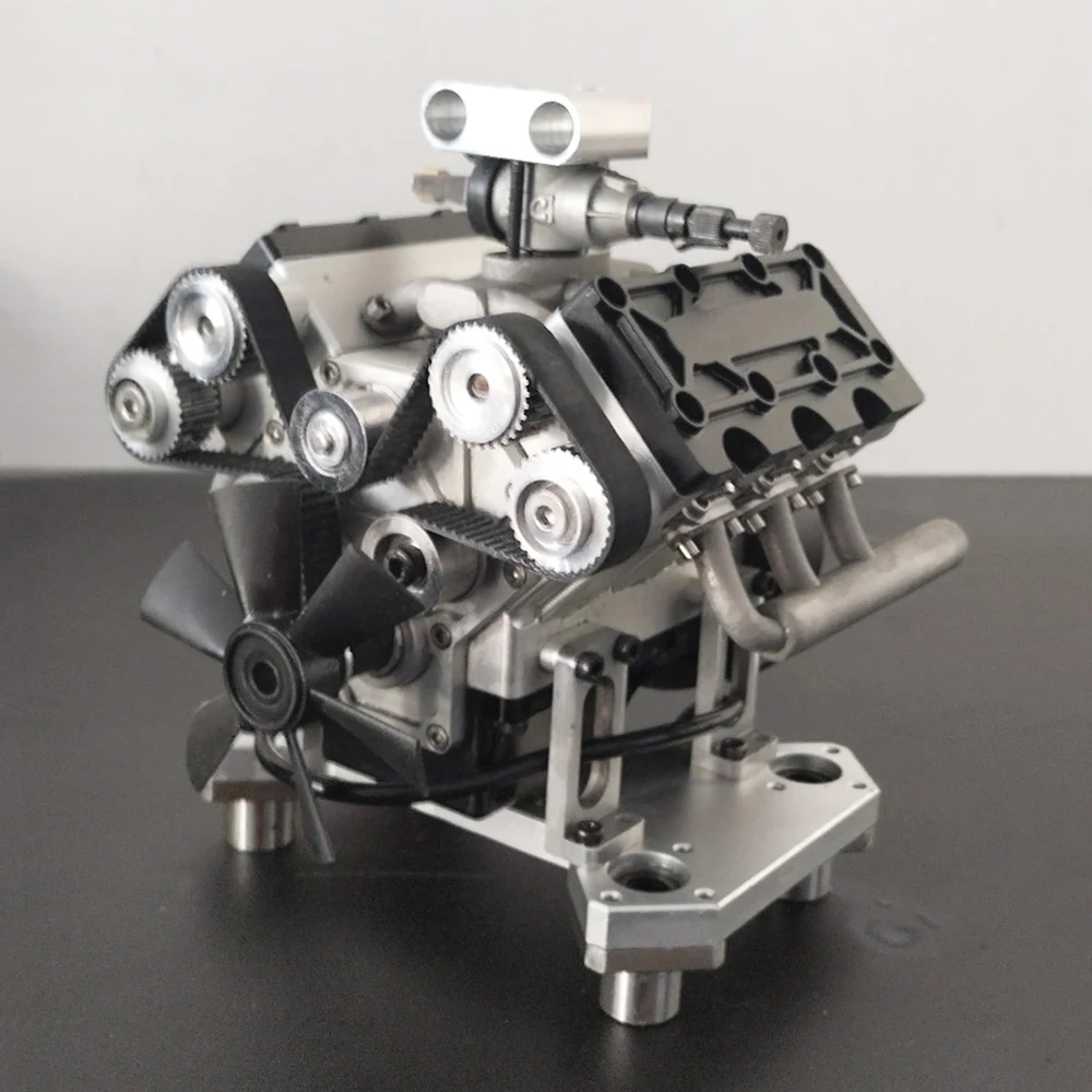 

22cc V6 Four Stroke Gasoline Engine Model Cam Metal Six-Cylinder Engine Model Birthday Gift